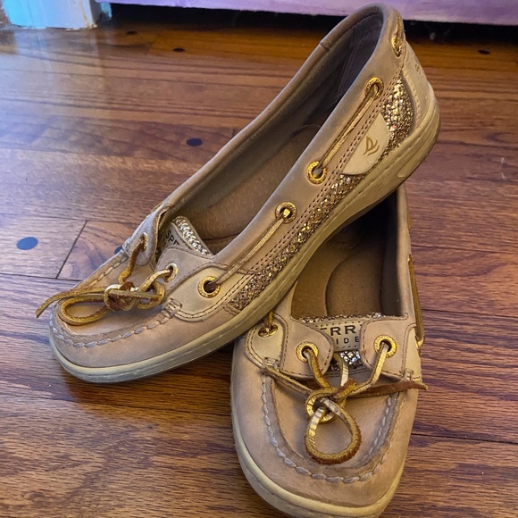 Sperry Top-Siders w/ Gold Sequins - Picture 1 of 5